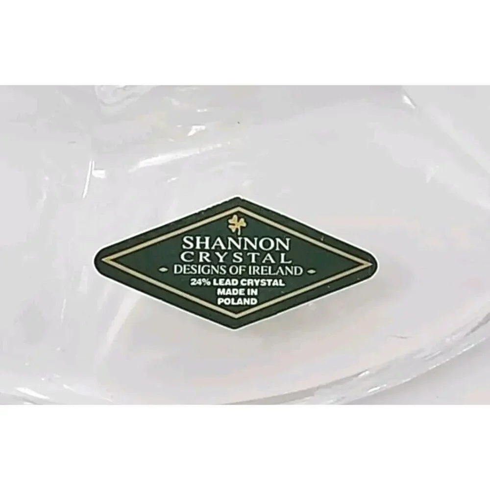 1970s Shannon Clear Lead Crystal Hurricane Vase Collectible Decorative Glass U25